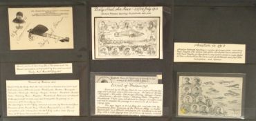 Postcards, Early Aviation, 4 cards to comprise a card depicting Jean Conneau and his Bleriot