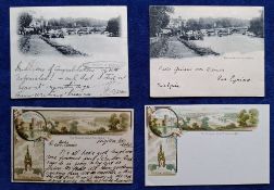 Postcards, Surrey, Richmond on Thames, 9 early Court sized Cards, 6 printed, 2 Chomo Litho colour, 1
