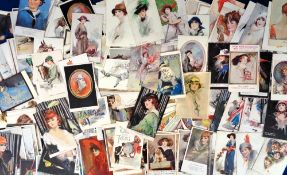 Postcards, W Barribal, approx. 300 cards showing Beautiful Women, Army, Navy, Royal Flying Corps,