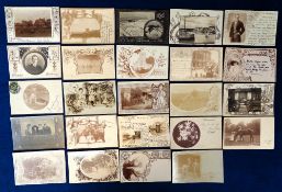 Postcards, a selection of 55+ late 19th/early 20thC cards, all personal vignettes, most within a