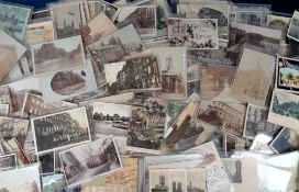 Postcards, London 300+ cards, RPs printed and artist drawn to include street scenes, landmarks and