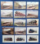 Postcards, Railway, 45 cards, coloured cards issued by Tuck's 'Famous Expresses' various series (