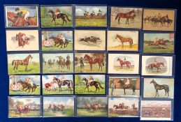 Postcards, Race Horses, 39 artist drawn cards to include Tuck's Oilettes, Salmon, 'Tuck's Popular