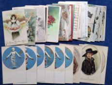 Postcards, Miscellaneous Subject cards, 44 cards including Pictograph Publishing Tennyson Girls (set