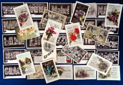 Postcards, Name cards, approx. 70, both male and female (gen gd)