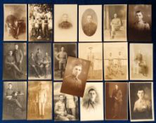Postcards, Military, 55 formal and informal portraits of soldiers individuals, groups and teams (
