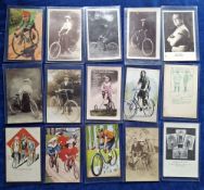 Postcards, Cycling, 60+ cards all featuring bicycles to include Sir Arthur Conan Doyle comic,
