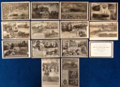 Postcards, Disasters, 13 cards to comprise 1909 Railway Smash nr Saddleworth, 1909 Sharnbrook Rail