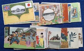 Postcards, Japan, 30 subject cards, mainly attractive coloured printed examples, subjects include