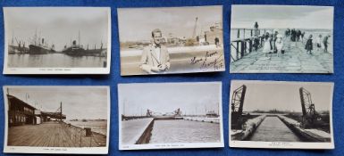 Postcards, London Suburbs, 24 cards and photos of London Docks & associated shipping and views of