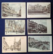 Postcards, Hold To Lights, 18 cards featuring London landmarks, Warwick, Worcester, Manchester,