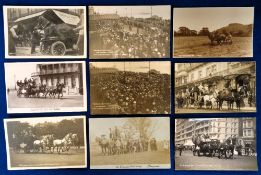 Postcards, Horses, 9 cards RPs and printed, to comprise a frightened horse that tried to jump over a