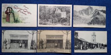 Postcards, Foreign Postcard interest, 15 cards including Army Camp Postcard Shop in Tensi Italy (