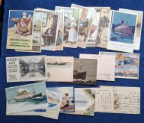 Postcards, Shipping 24 cards mainly Shipping Line Advertisement Cards, many Lines represented