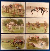 Postcards, Sport, C W Faulkner, a set of 6 sporting cards to comprise Association Football, Golf,