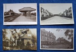 Postcards, Surrey, 40 cards of Byfleet with many RP's including Pyrford Rd, Plough Bridge, Boathouse