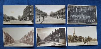 Postcards, London Suburbs, 24 cards, many RP's including Old Kent Road, Decorated Southwark Town