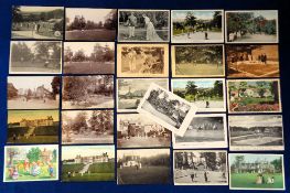 Postcards, Croquet, approx. 95 cards RPs, printed and artist drawn to include portraits, romantic,