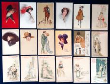 Postcards, Glamour, a selection of 50 cards to include Kirchner Marionettes Series 4140, 12 Palais