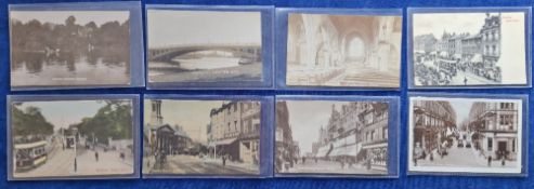 Postcards, Berkshire, Reading, 50 cards to include Queen Victoria Street, St Lawrence's Church,