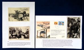 Postcards, Early Aviation, Sopwith, 3 postcards to comprise a souvenir card of the crashed Sopwith