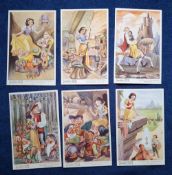 Postcards, Animation Disney, Valentine's Snow White Seven Dwarves series 38-2, 12 cards numbered