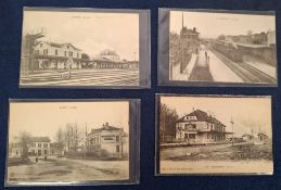 Postcards, France, 40 cards Railway Train related, mostly views of Stations, some level crossings