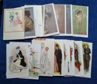 Postcards, Glamour & Romance, 34 cards printed, many artist signed including Baseball Series nr