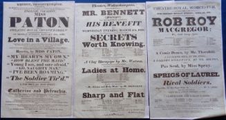 Theatre, 24 playbills from Midlands theatres dating from 1813-c1830 to comprise Birmingham (10 - 1