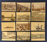 Postcards, Suffolk, a Lowestoft selection of 12 cards, with RPs of oil rig 'Mr Cap' off Lowestoft,