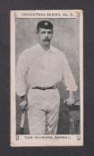 Cigarette card, Faulkner's, Cricketers Series, type card, no 2 Tom Hayward, Surrey (small scuff to