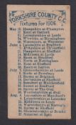 Cigarette card, Casket Tobacco & Cigarette Co, Cricket Fixture Cards, type card, Yorkshire County