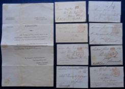 Ephemera, 8 items to comprise a poster dated 29th November 1818 from the Recruiting Department of