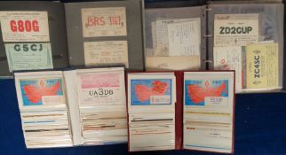 QSL Cards, 100s of cards all in albums, but not stuck down, to cover USA, Canada, Russia, Ukraine,