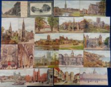 Postcards, a UK topographical mix of 70+ cards, the majority illustrated, with 17 early published