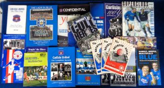 Carlisle Utd, a collection of 23 books and brochures, 1960's onwards, inc. 'The Brunton Roar' Club