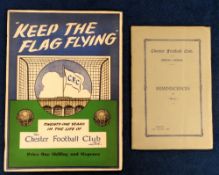 Chester FC, two booklets, 'Chester Football Club, 1885-1935-36 Reminiscences by 'Bevys'', 24