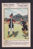 Football postcard, Kentish Independent Football Cartoon, French Internationals v Woolwich Arsenal, 5
