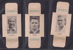Cigarette cards, Godfrey Phillips Sports Package issue Footballers 4th Series, uncut sliders (card