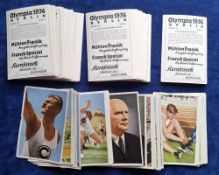 Trade cards, Germany Muhlen Franck Olympia 1936 (set 186 cards) being series 1 to 30 with 6 cards in
