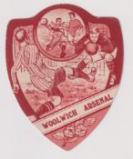 Trade card, Baines, Woolwich Arsenal, shield shaped Football card (vg) (1)