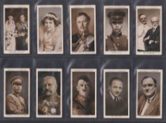 Cigarette cards, Mitchell A Gallery of 1934 (set 50 cards) including Adolf Hitler, Donald Bradman