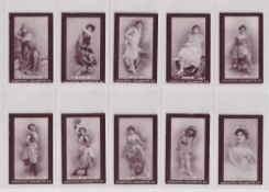 Cigarette cards, India, Calcutta Cigarette Co, Actresses (Brown Front) (set, 25 cards) (mostly vg)