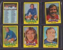 Trade cards, A&BC Gum Footballers red backs 1974 (set 132 cards) including unmarked checklist (gen