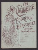 Tobacco issue, Robinson & Barnsdale, Monthly Trade Circular 'The Cigarette', June 1889, Vol 1,