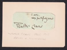 Autograph, Art, Walter Crane (1845-1915) Artist and Illustrator, a signature clipped from a