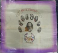 Militaria, Silk Square, 'Egypt Souvenir' with a central panel showing George V surrounded by 8