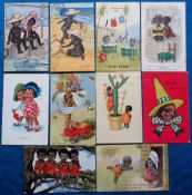Postcards, Black Humour, mix inc. mainly Lewin, (gd) (10)