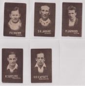 Trade cards, Australia, Star Confectionery Co, Cricketers, five cards, F.R. Brown Surrey, D.R.