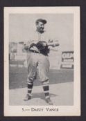 Trade card, USA, Baseball, Anonymous issue, Sports Series, 'M' size, type card, no 5 Dazzy Vance,
